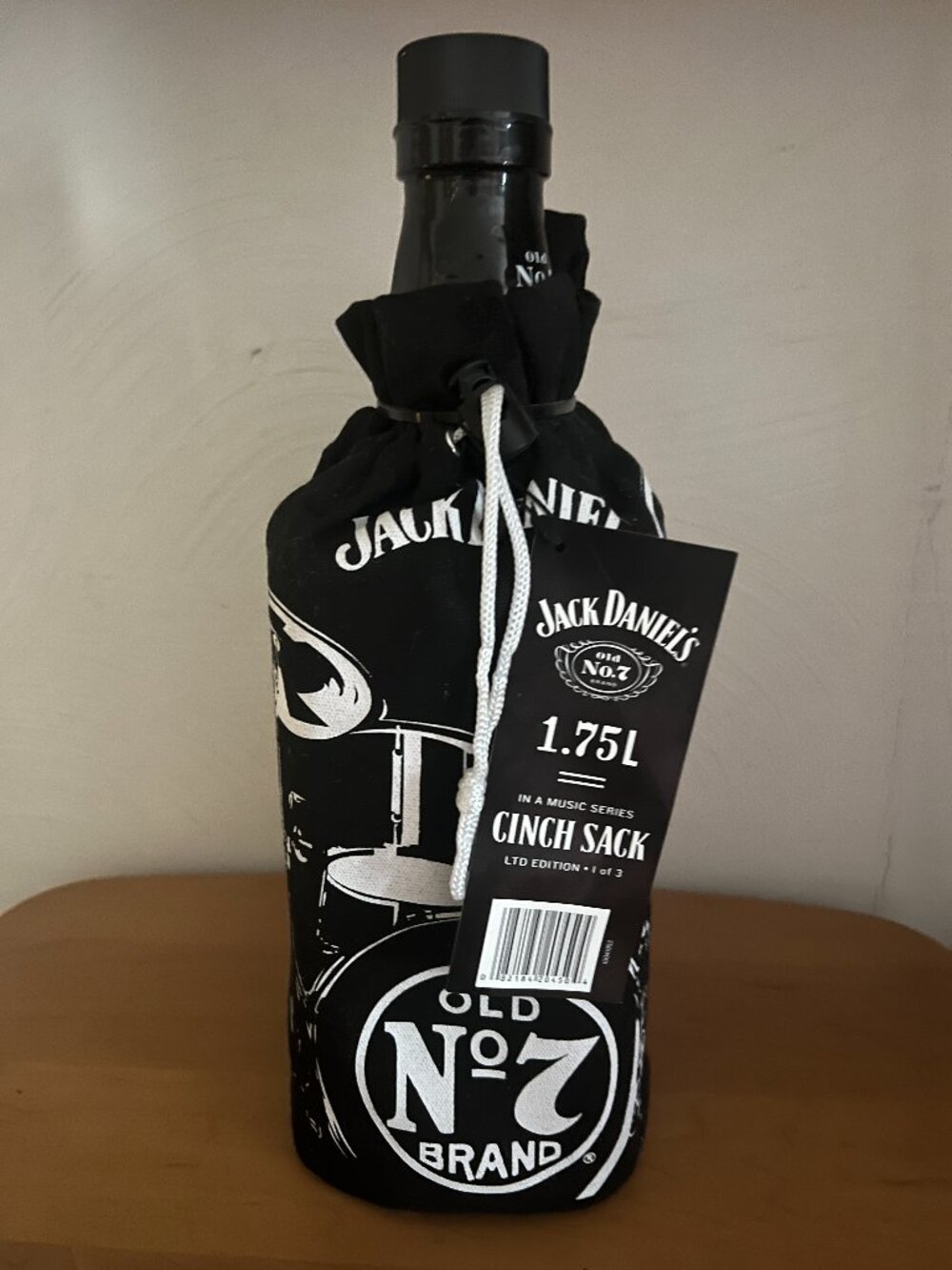 Jack Daniels Whiskey Bottle No 7 Cinch Sack with Carrying Strap NO BOTTLE